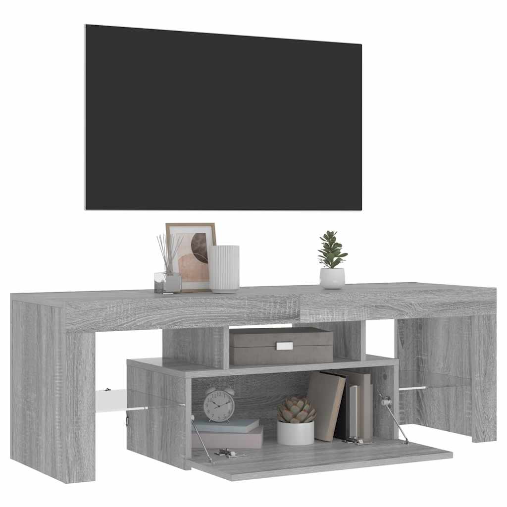 TV ormarić s LED svjetlima boja hrasta sonome 120 x 35 x 40 cm