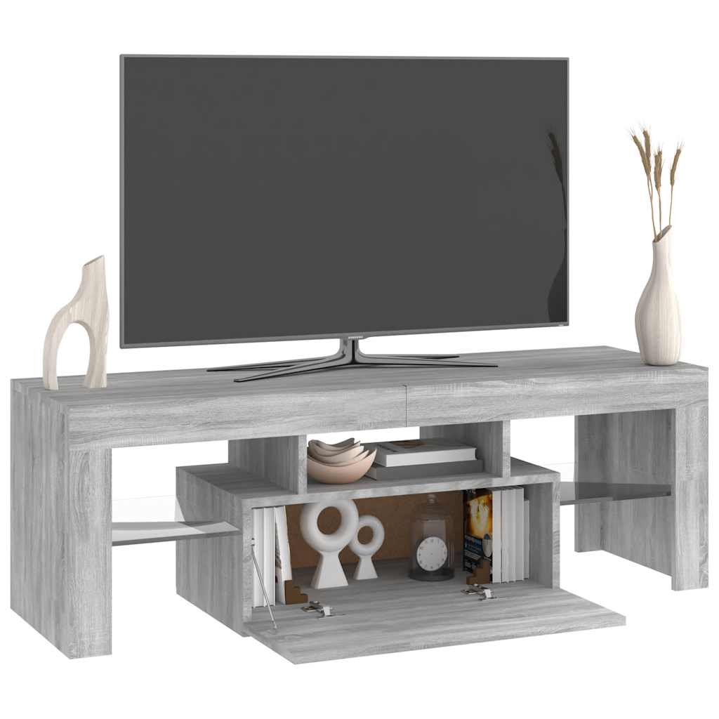 TV ormarić s LED svjetlima boja hrasta sonome 120 x 35 x 40 cm