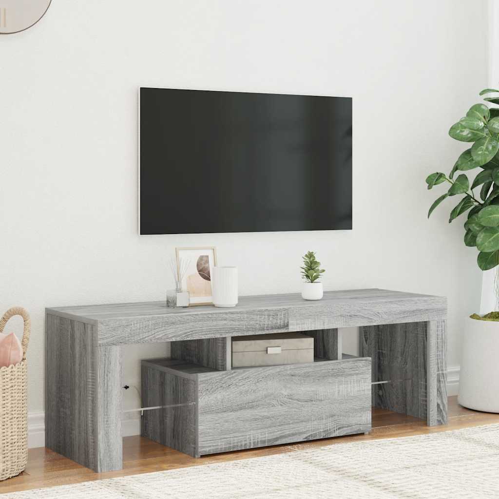 TV ormarić s LED svjetlima boja hrasta sonome 120 x 35 x 40 cm