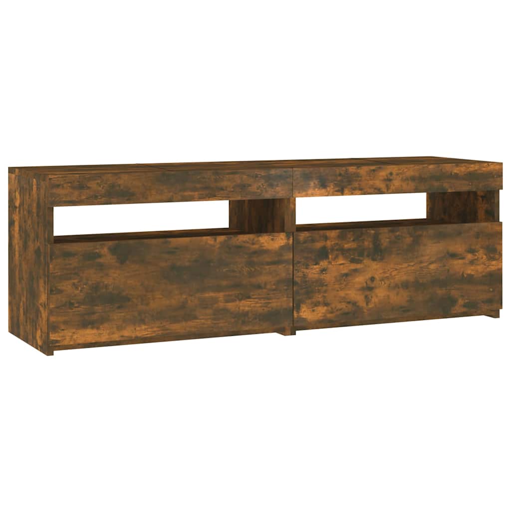 TV ormarić s LED svjetlima boja dimljenog hrasta 120x35x40 cm