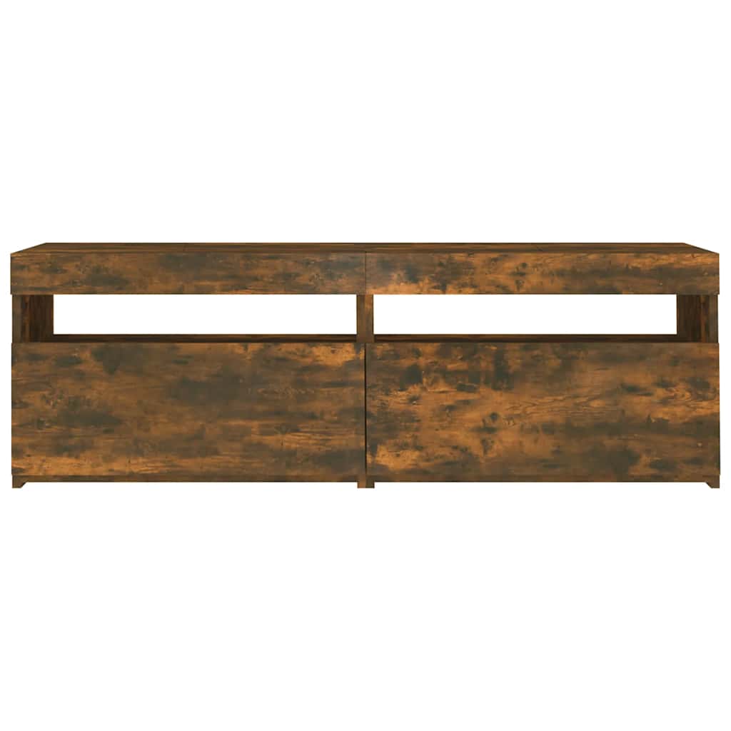 TV ormarić s LED svjetlima boja dimljenog hrasta 120x35x40 cm