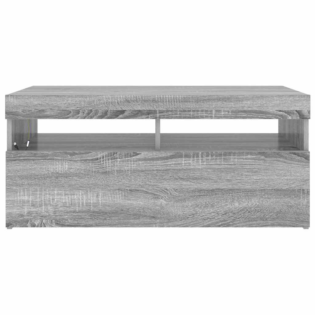 TV ormarić s LED svjetlima boja sivog hrasta sonome 90x35x40 cm