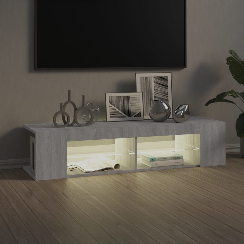 TV ormarić s LED svjetlima boja hrasta sonome 135 x 39 x 30 cm