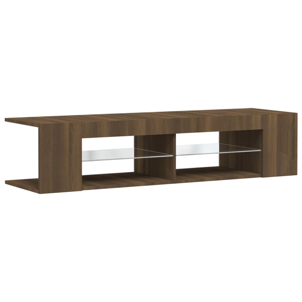 TV ormarić s LED svjetlima boja smeđeg hrasta 135 x 39 x 30 cm