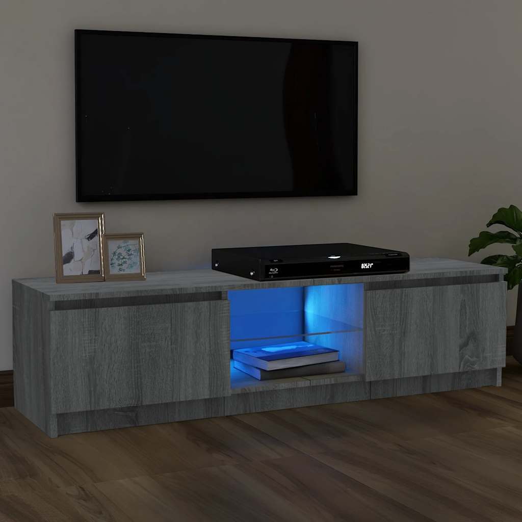 TV ormarić s LED svjetlima boja hrasta sonome 120x30x36 cm