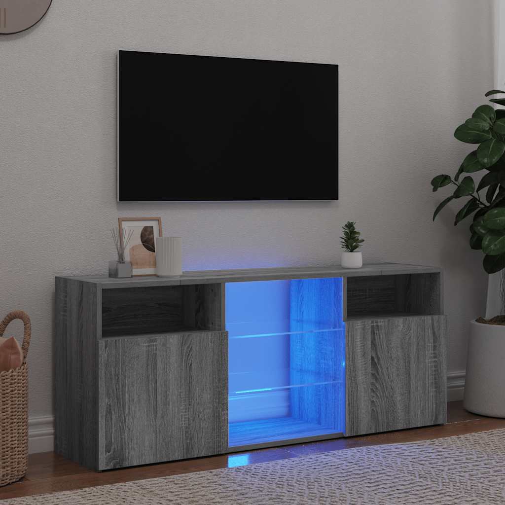 TV ormarić s LED svjetlima boja hrasta sonome 120x30x50 cm