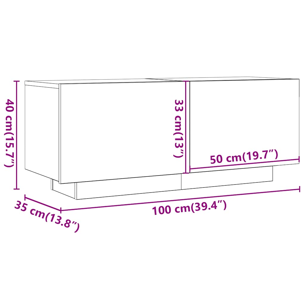 TV ormarić boja hrasta sonome 100x35x40 cm konstruirano drvo