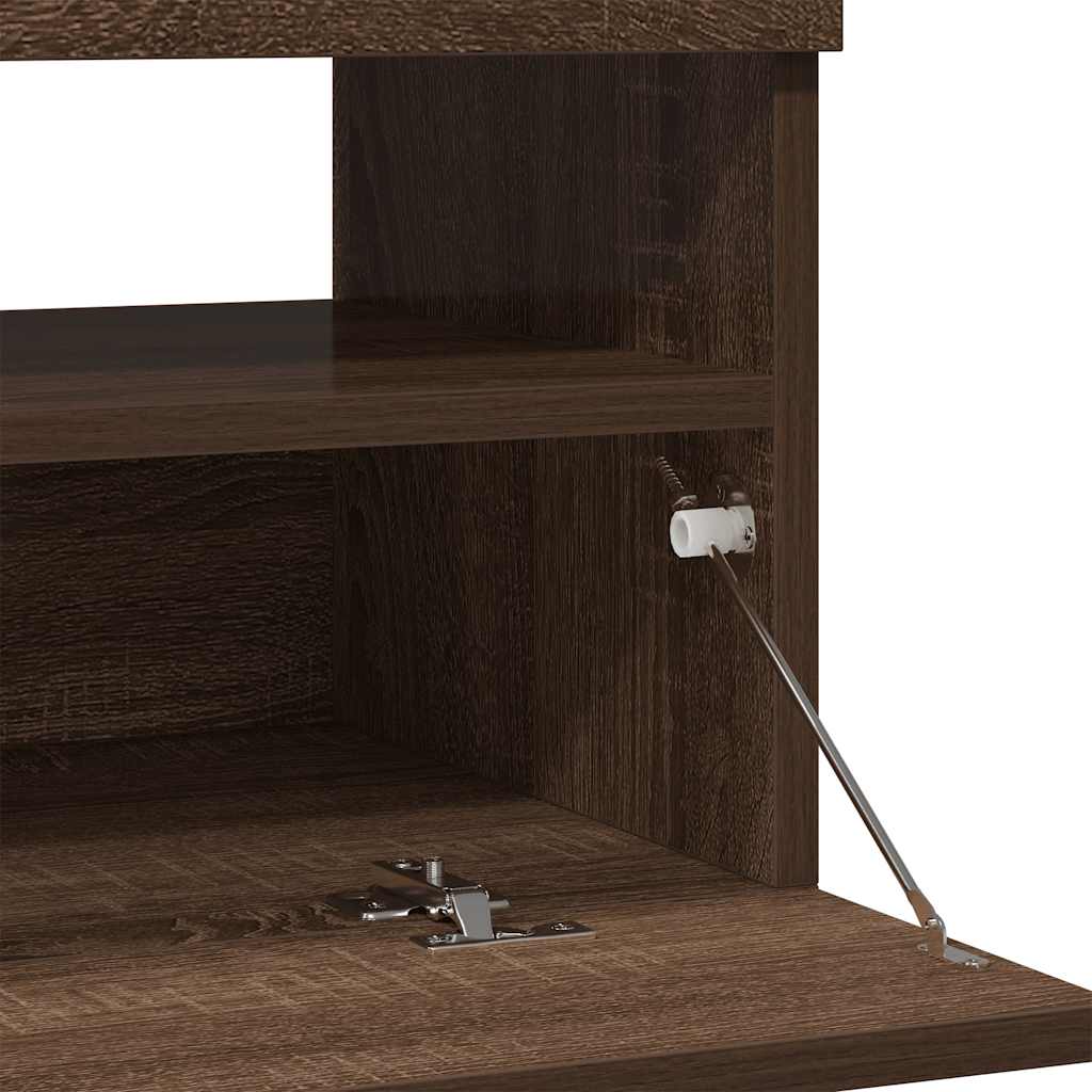 TV ormarić s LED svjetlima boja smeđeg hrasta 100 x 35 x 40 cm