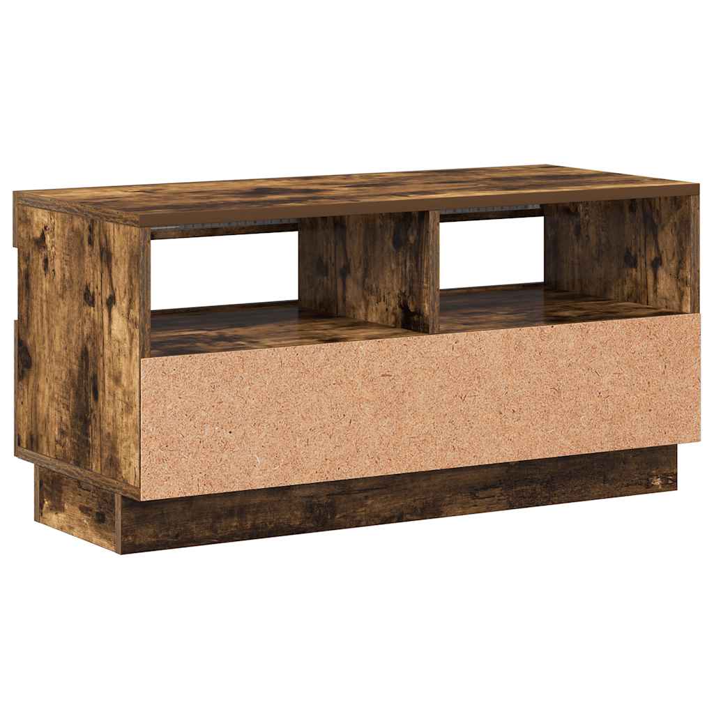 TV ormarić s LED svjetlima boja dimljenog hrasta 80x35x40 cm