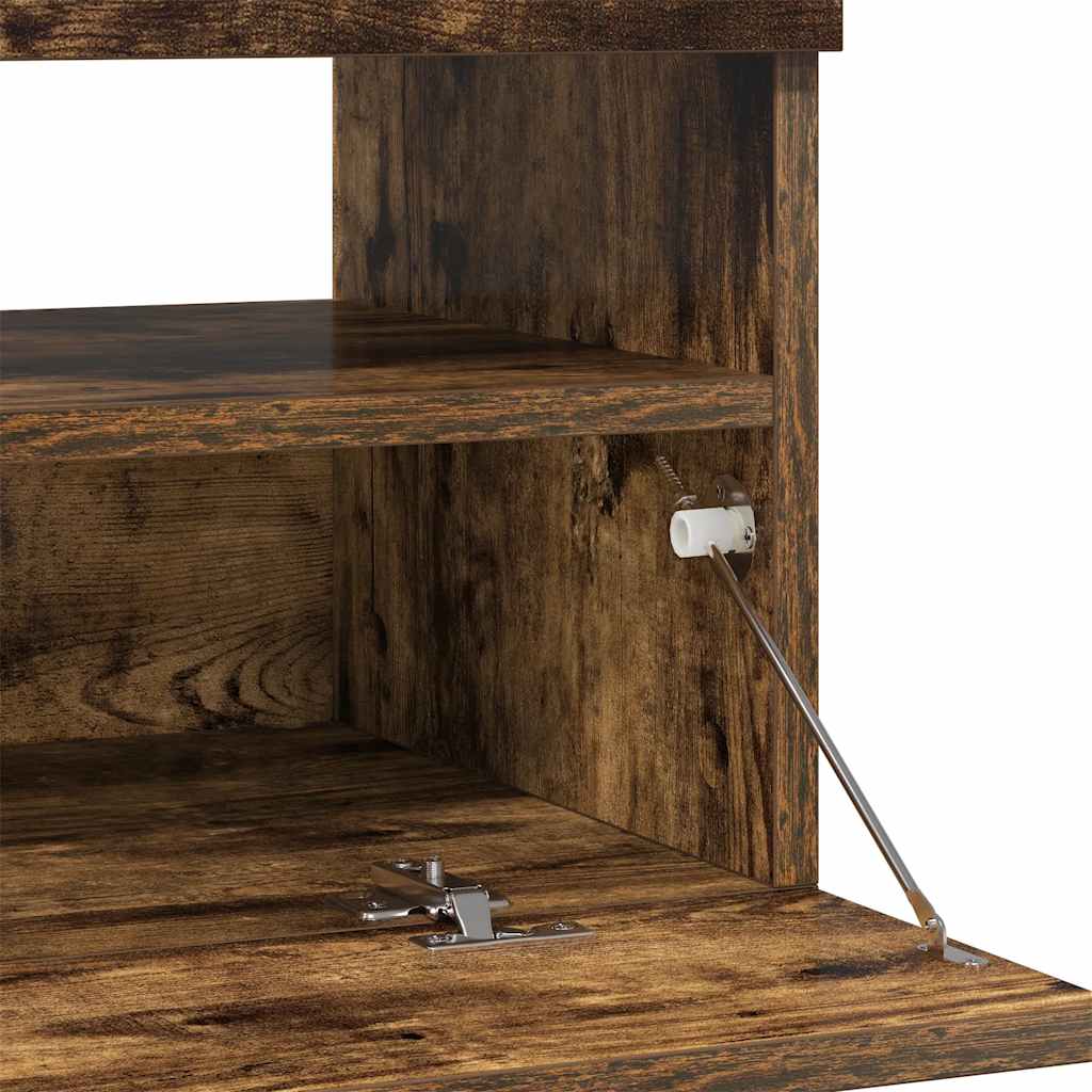 TV ormarić s LED svjetlima boja dimljenog hrasta 80x35x40 cm