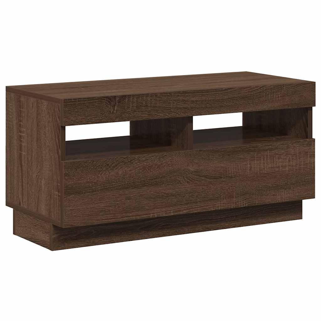 TV ormarić s LED svjetlima boja smeđeg hrasta 80 x 35 x 40 cm