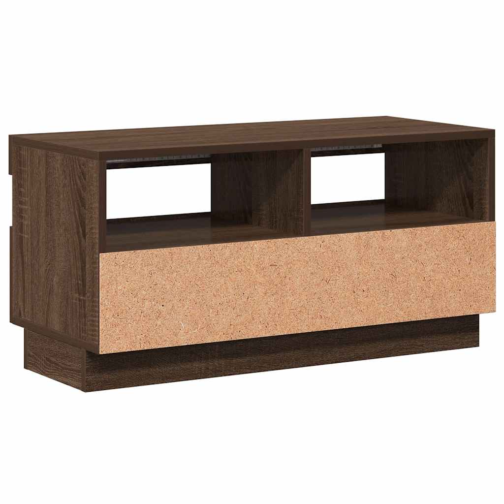 TV ormarić s LED svjetlima boja smeđeg hrasta 80 x 35 x 40 cm