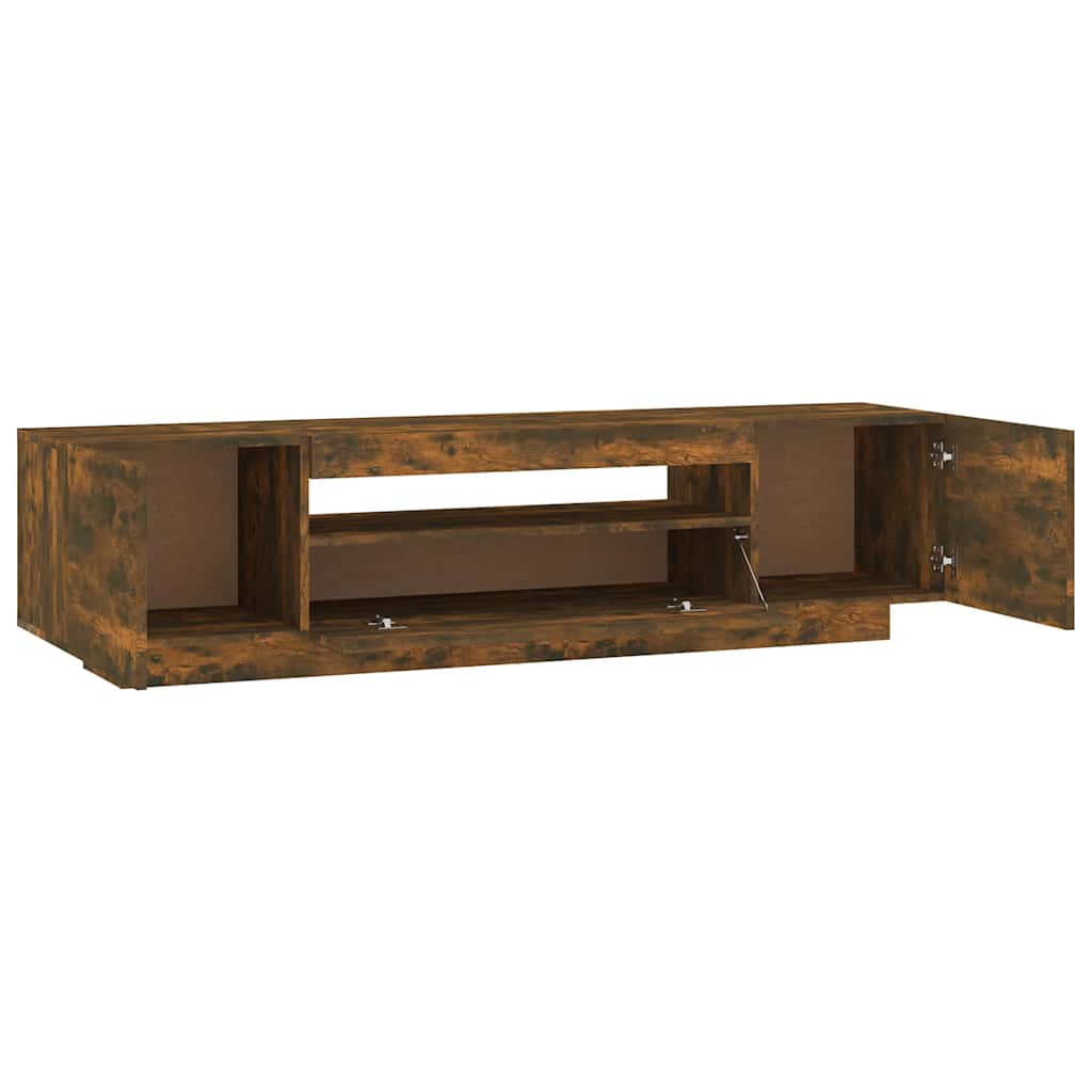 TV ormarić s LED svjetlima boja dimljenog hrasta 160x35x40 cm