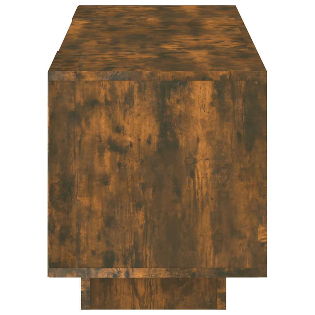 TV ormarić s LED svjetlima boja dimljenog hrasta 160x35x40 cm