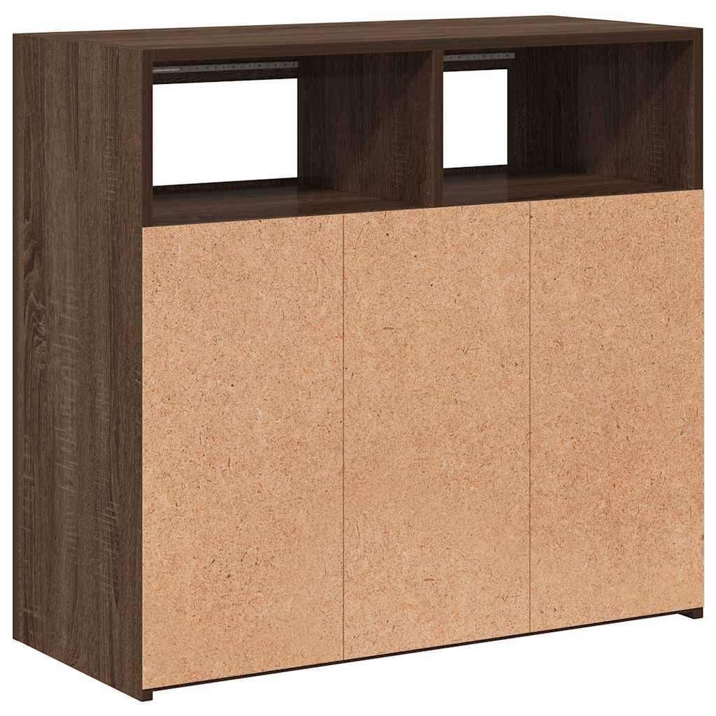 Komoda s LED svjetlima boja dimljenog hrasta 80 x 35 x 75 cm