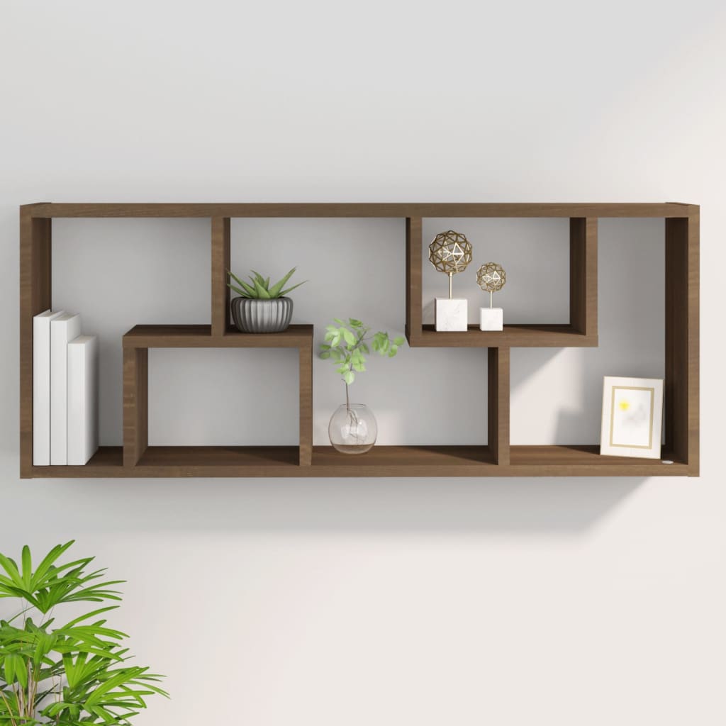 Zidna polica boja smeđeg hrasta 36x16x90 cm konstruirano drvo