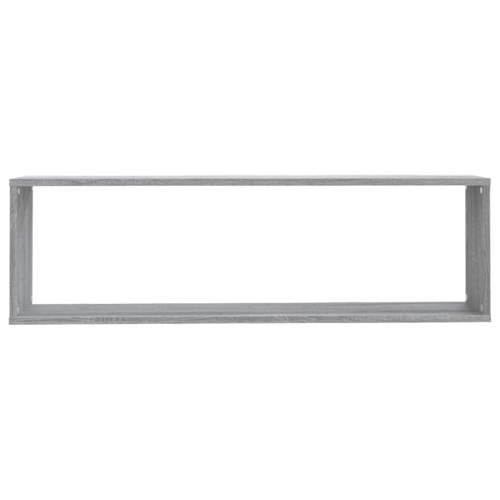 Kockaste zidne police 2 kom boja hrasta 100 x 15 x 30 cm drvene