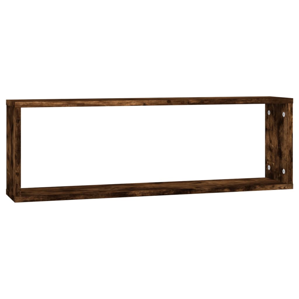 Kockaste zidne police 2 kom boja hrasta 80x15x26,5 cm drvene