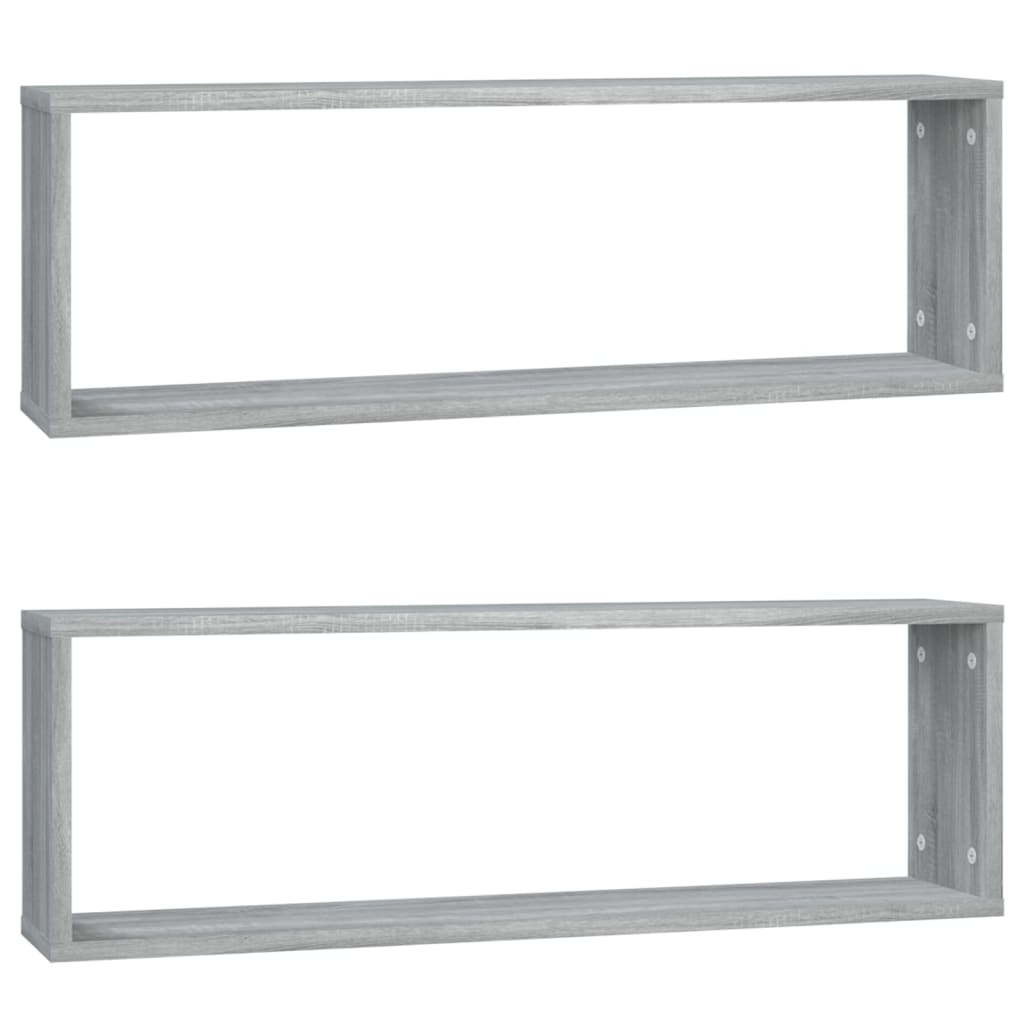 Kockaste zidne police 2 kom boja hrasta 80x15x26,5 cm drvene