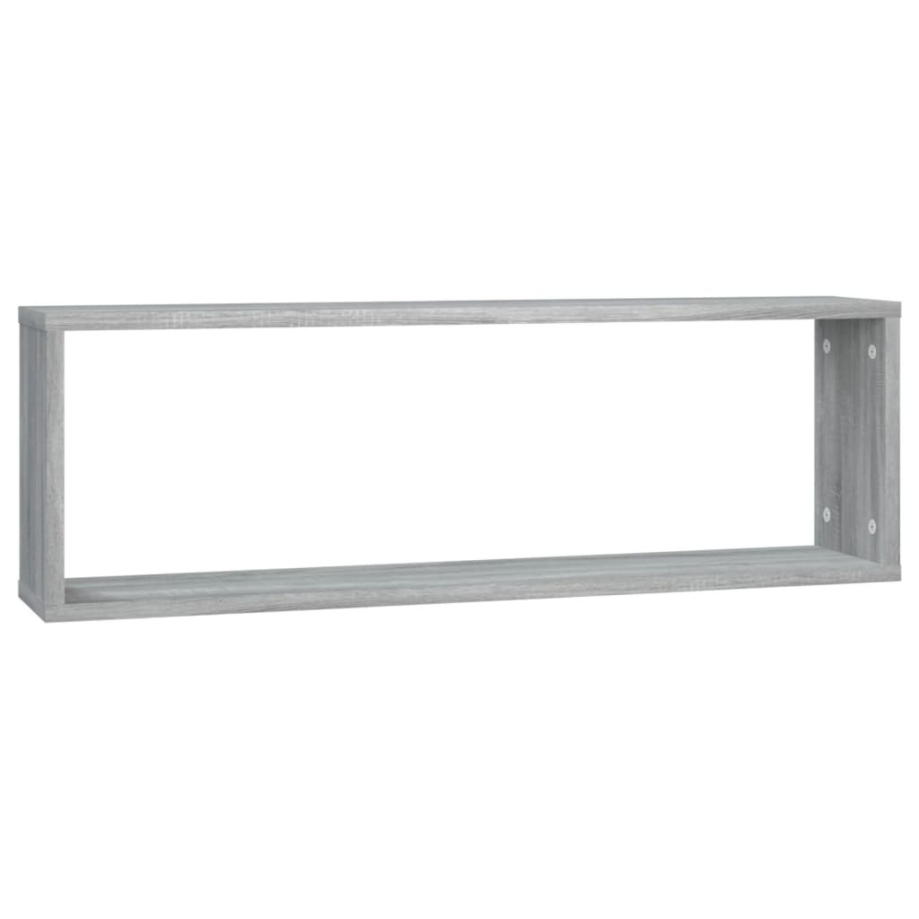 Kockaste zidne police 2 kom boja hrasta 80x15x26,5 cm drvene