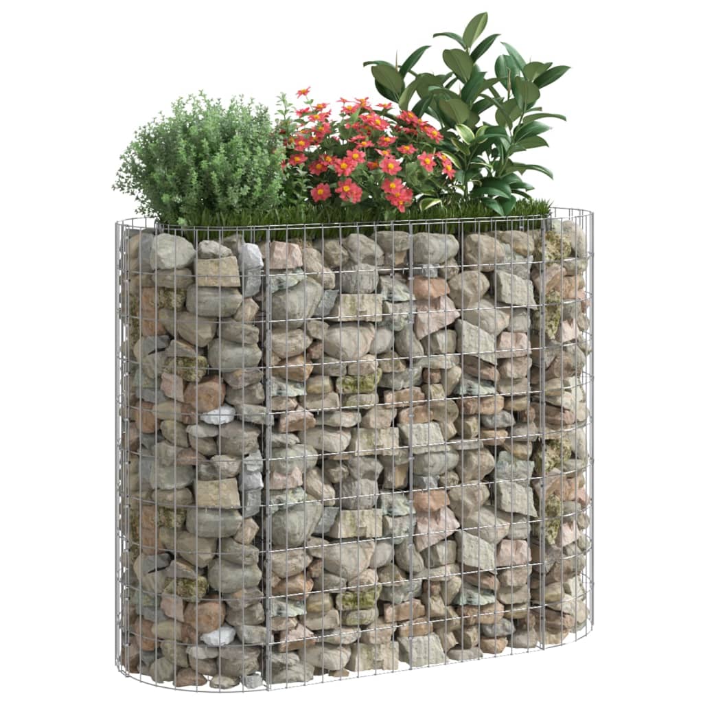Gabionska povišena gredica od pocinčanog željeza 120x50x100 cm