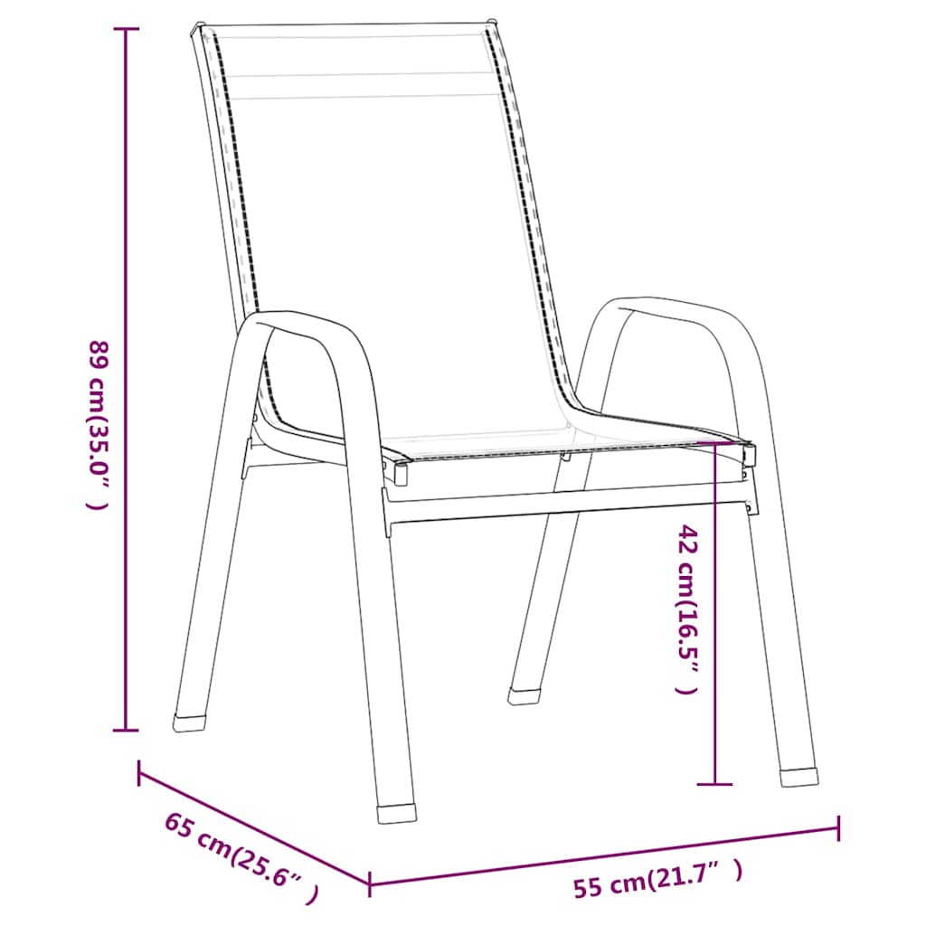 5-dijelni vrtni blagovaonski set crni Crna Dužina stola 180 cm