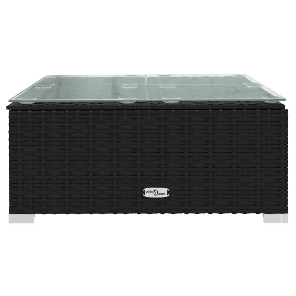 8-dijelna vrtna garnitura od poliratana s jastucima crna