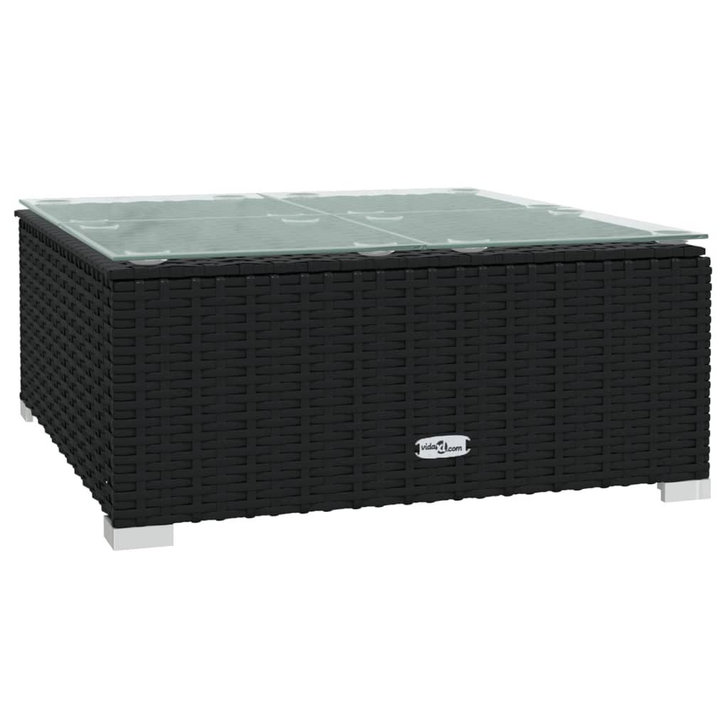 10-dijelna vrtna garnitura od poliratana s jastucima crna