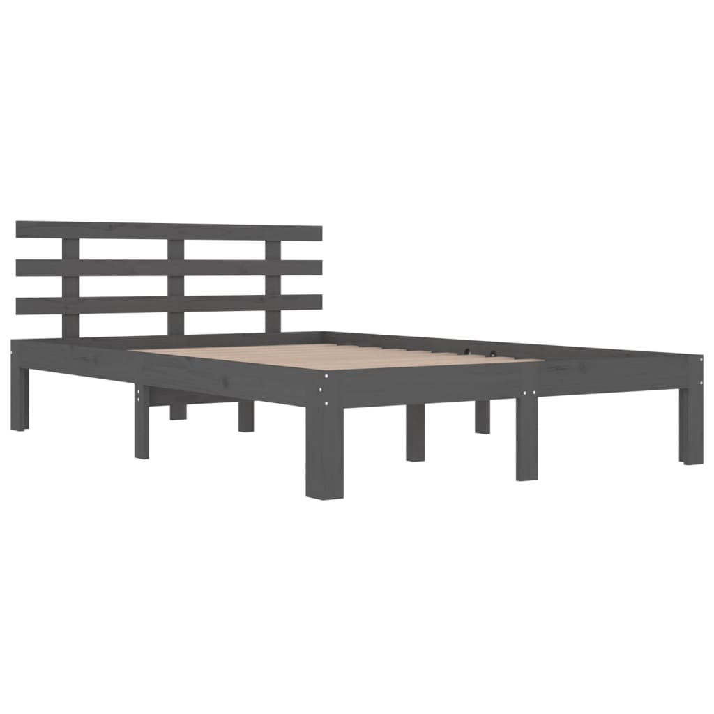 Okvir za krevet od masivnog drva sivi 200 x 200 cm