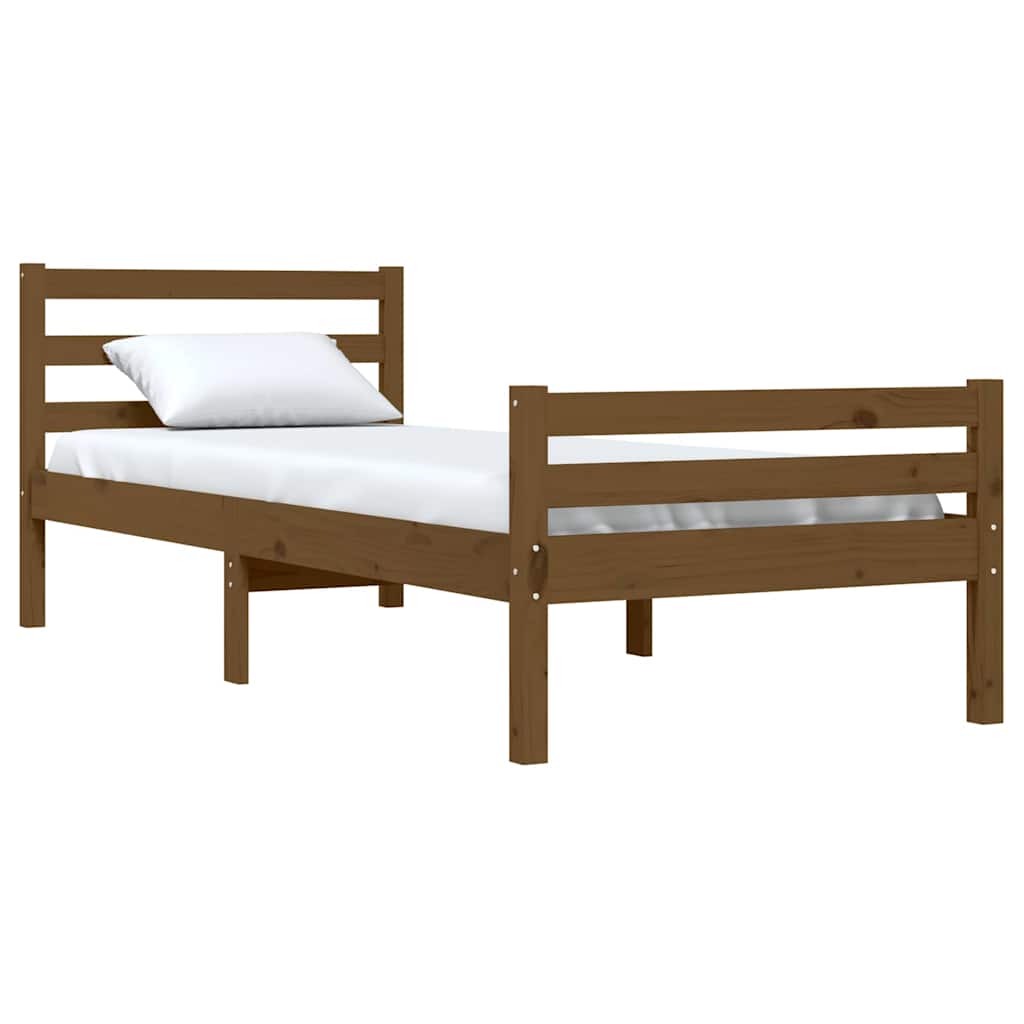 Okvir za krevet od masivnog drva boja meda 75x190 cm mali