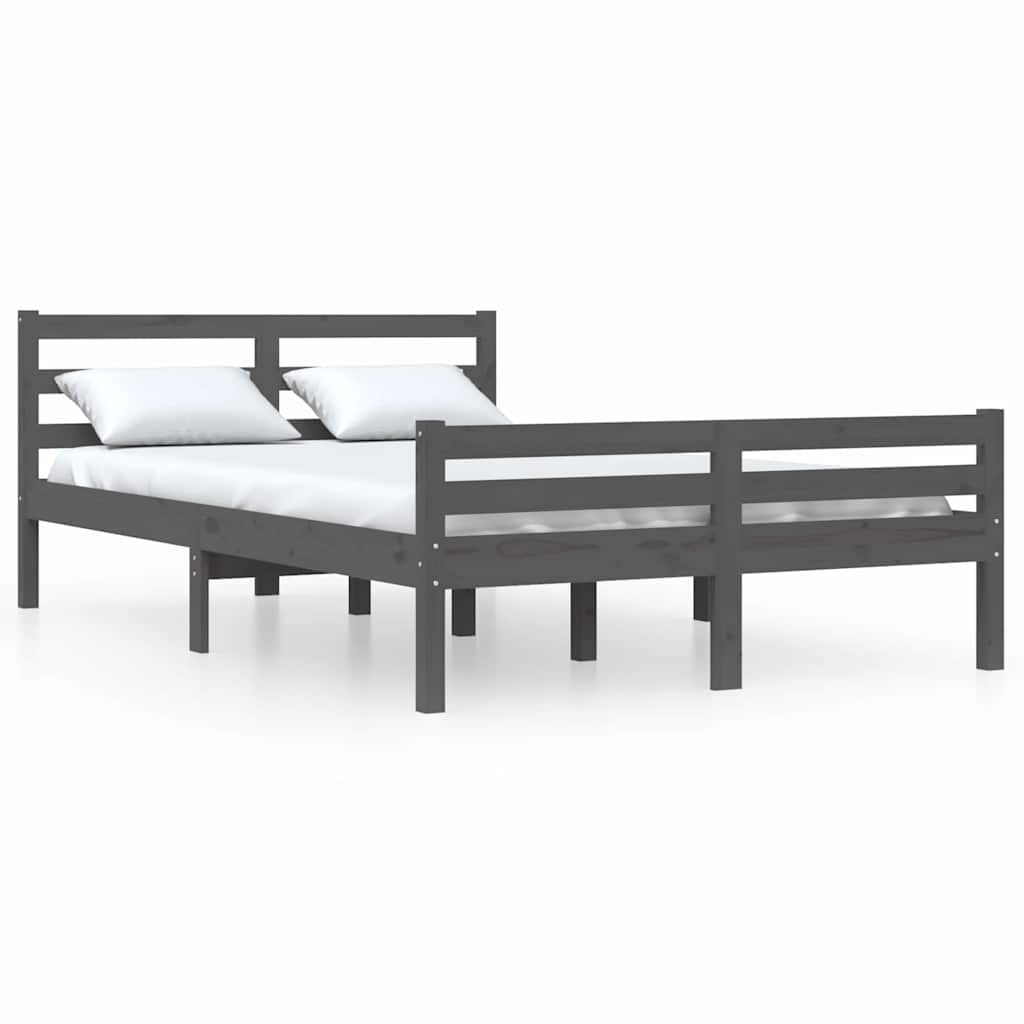 Okvir za krevet od masivnog drva sivi 120 x 200 cm