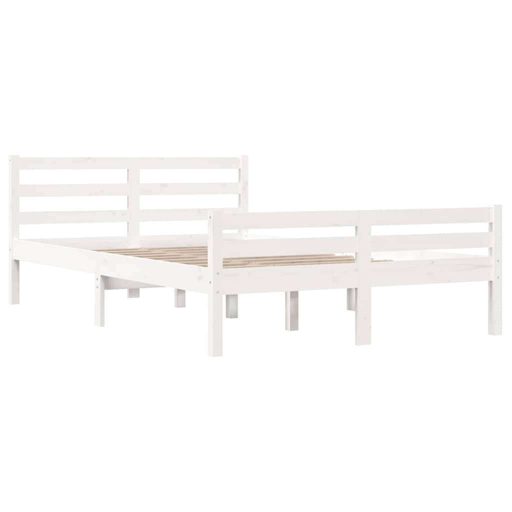 Okvir za krevet od masivne borovine bijeli 150 x 200 cm king