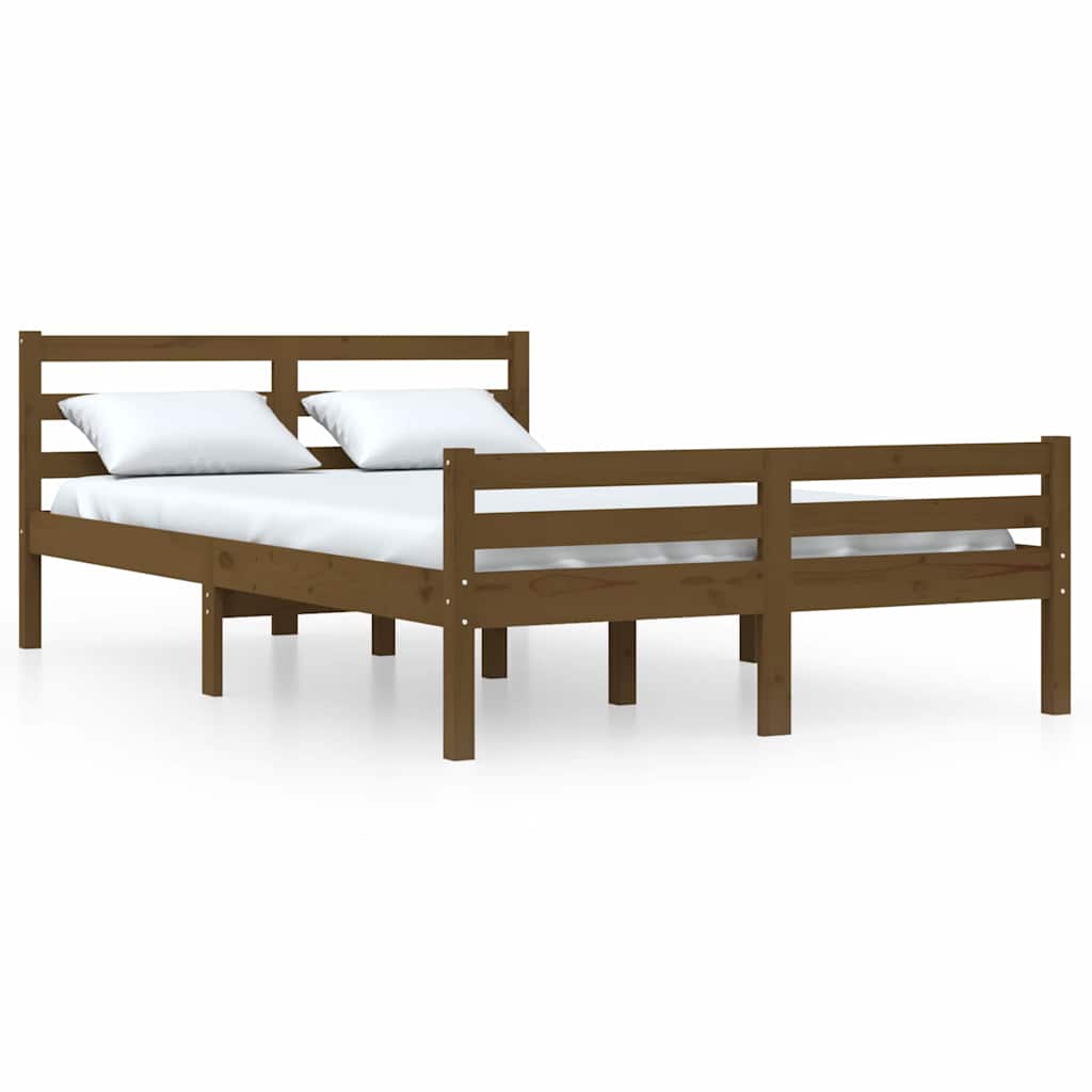 Okvir za krevet masivno drvo boja meda 150 x 200 cm bračni