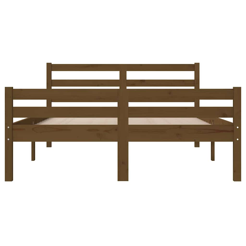 Okvir za krevet masivno drvo boja meda 150 x 200 cm bračni