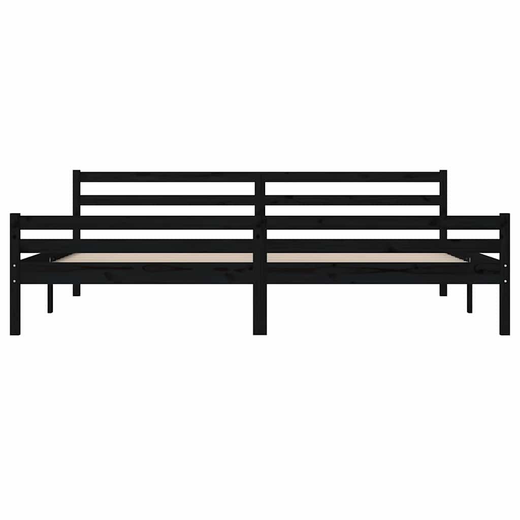 Okvir za krevet od masivnog drva crni 200 x 200 cm