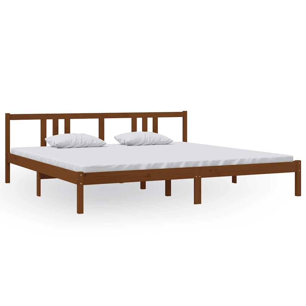 Okvir za krevet od masivnog drva smeđa boja meda 200 x 200 cm