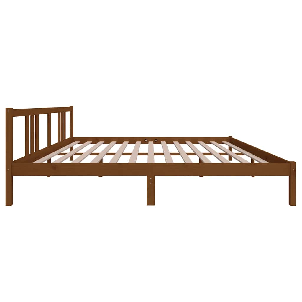 Okvir za krevet od masivnog drva smeđa boja meda 200 x 200 cm