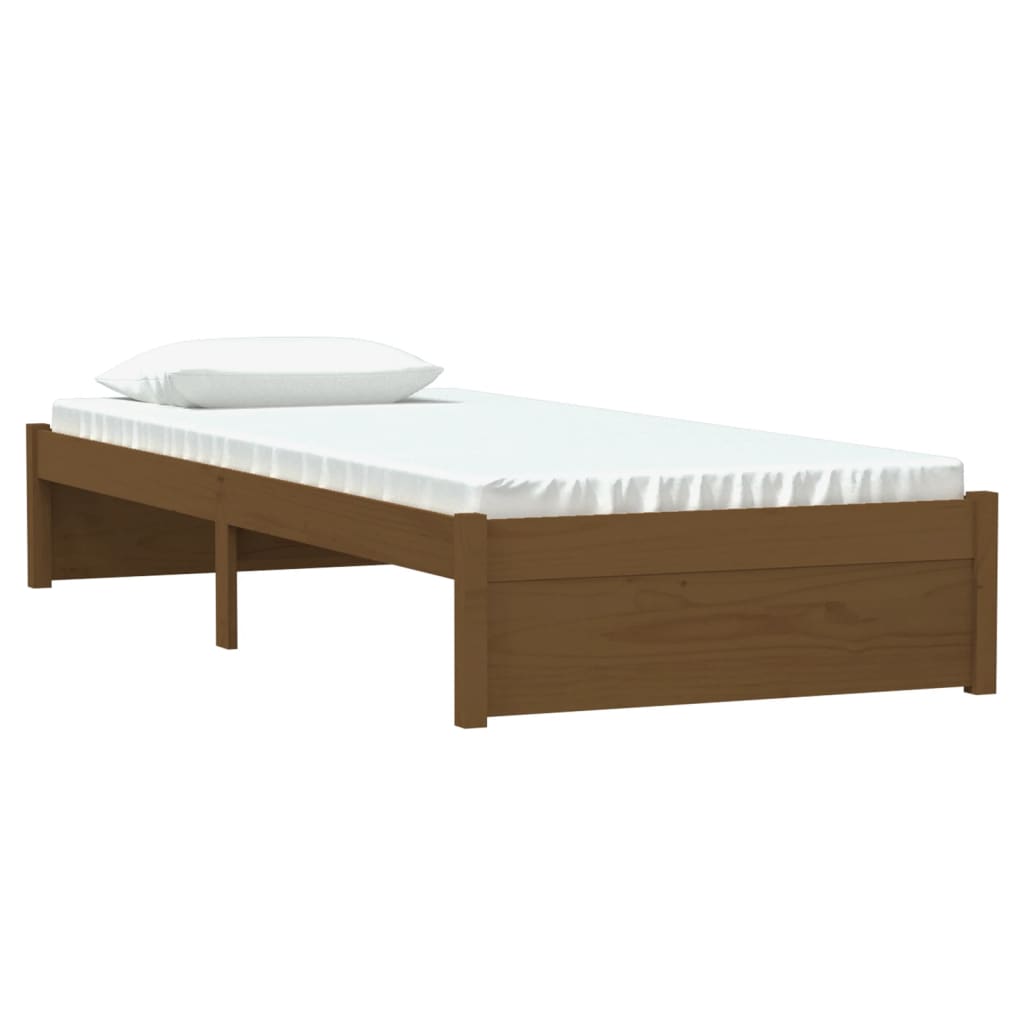 Okvir za krevet od masivnog drva boja meda 75x190 cm mali