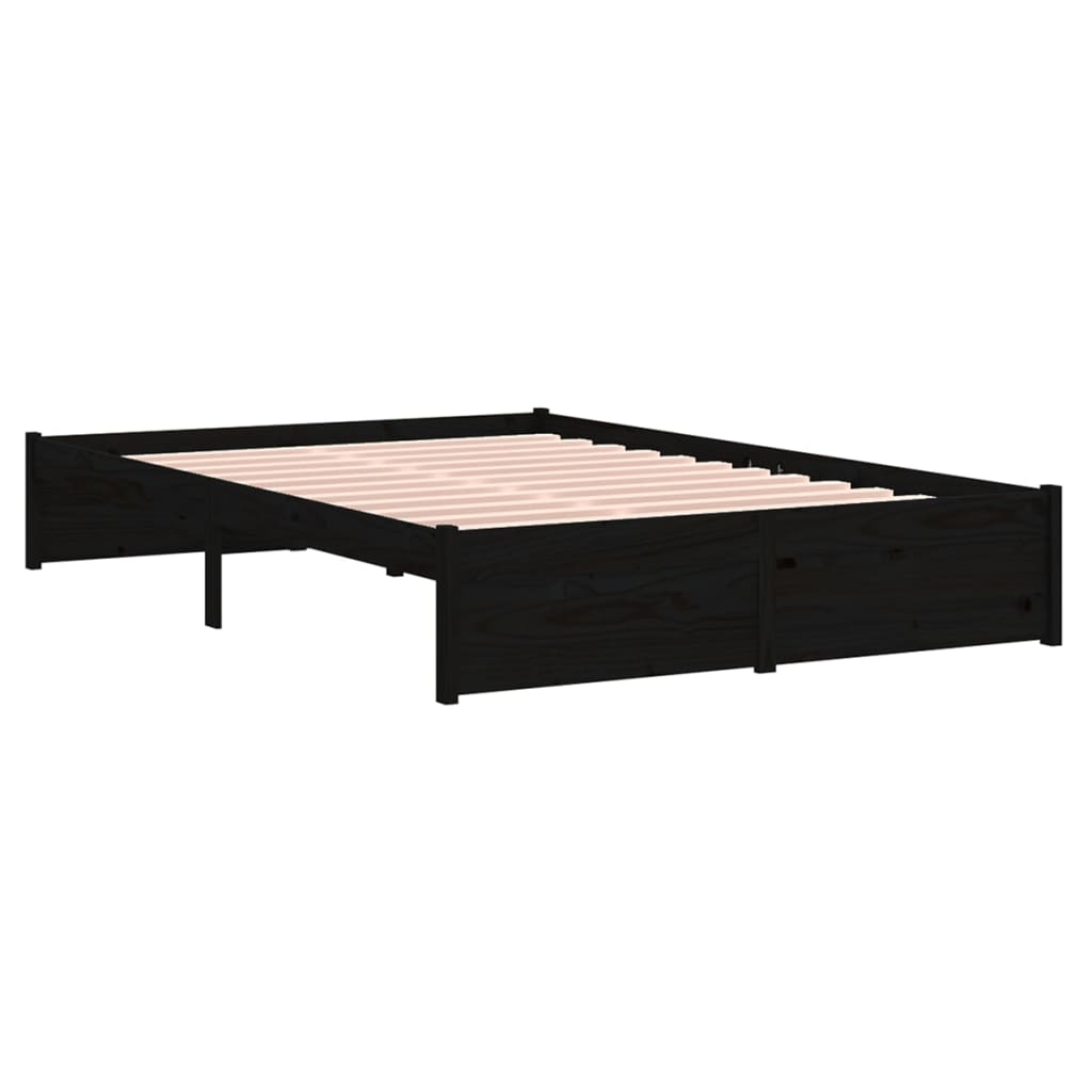 Okvir za krevet crni masivno drvo 120 x 190 cm mali bračni