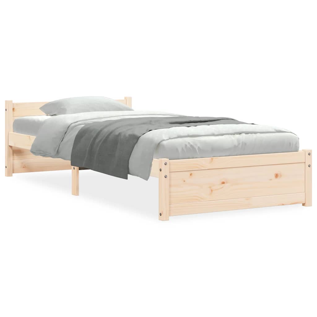 Okvir za krevet od masivnog drva 75 x 190 cm jednokrevetni