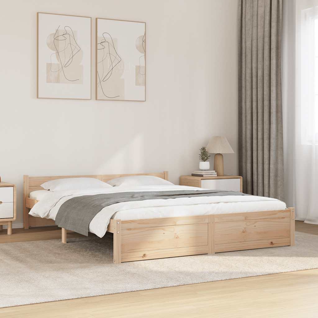 Okvir za krevet od masivnog drva 135 x 190 cm bračni