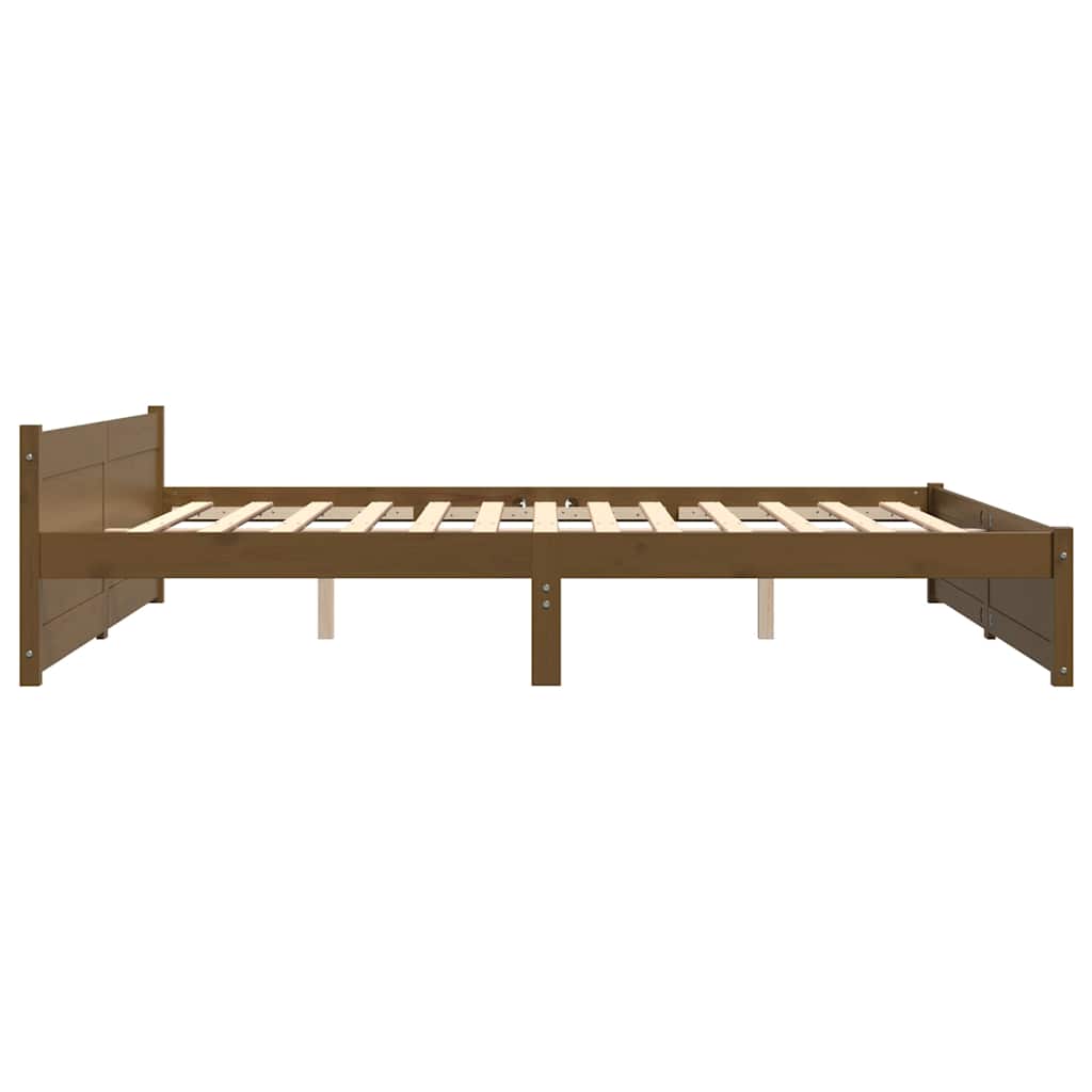 Okvir za krevet od masivnog drva smeđa boja meda 200 x 200 cm