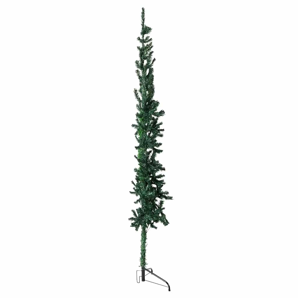Tanka umjetna polovica božićnog drvca sa stalkom zelena 150 cm