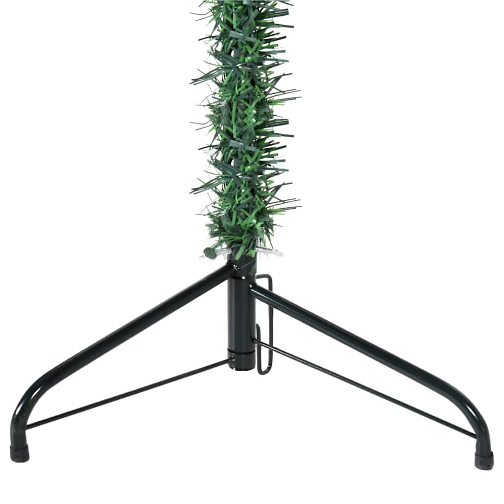 Tanka umjetna polovica božićnog drvca sa stalkom zelena 240 cm