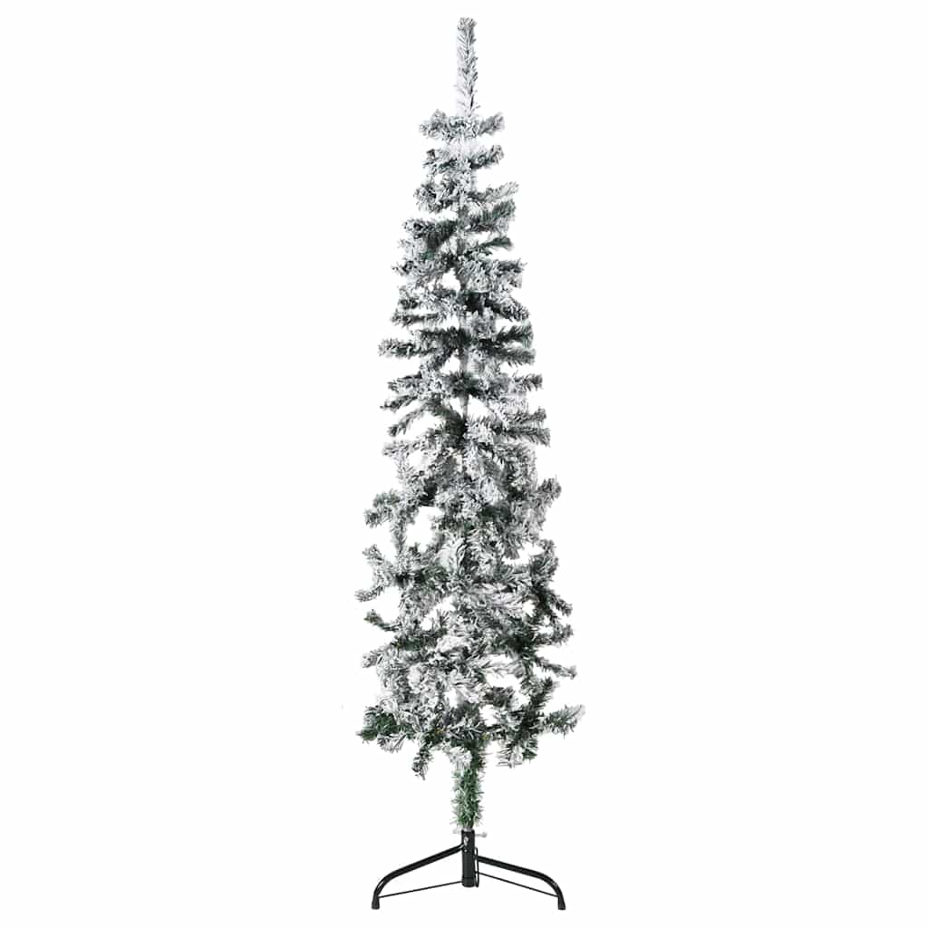 Tanka umjetna polovica božićnog drvca sa snijegom 150 cm