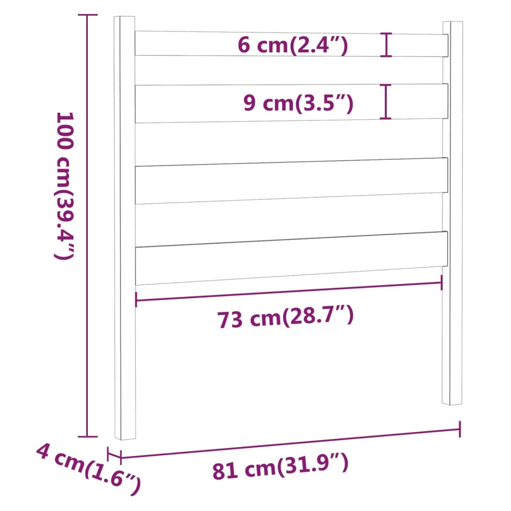 Uzglavlje za krevet boja meda 81 x 4 x 100 cm masivna borovina