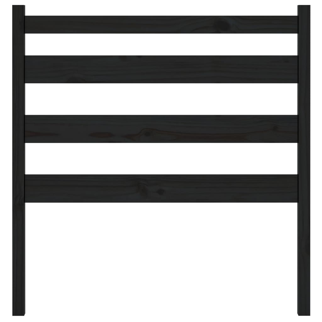 Uzglavlje za krevet crno 81 x 4 x 100 cm od masivne borovine