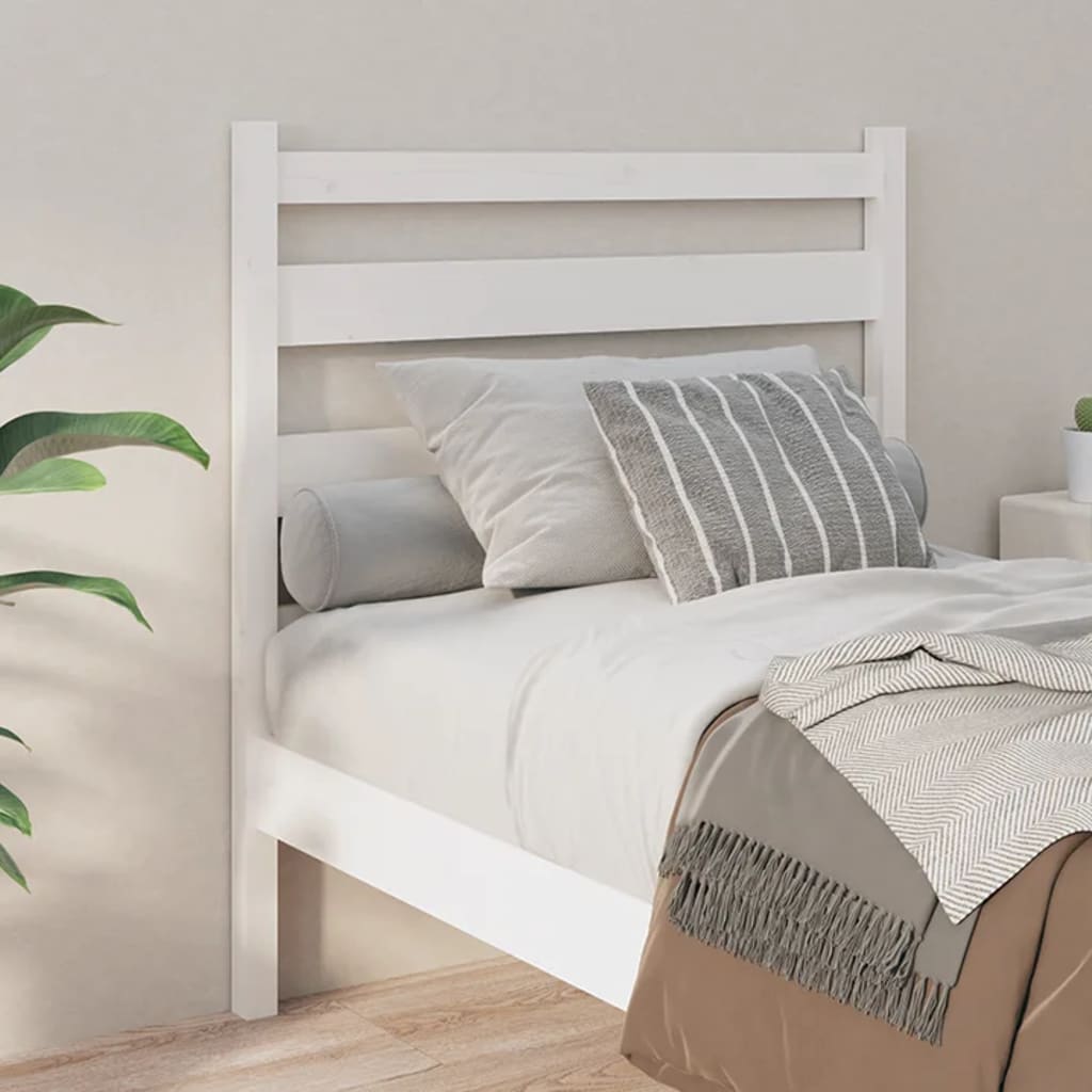 Uzglavlje za krevet bijelo 106 x 4 x 100 cm od masivne borovine