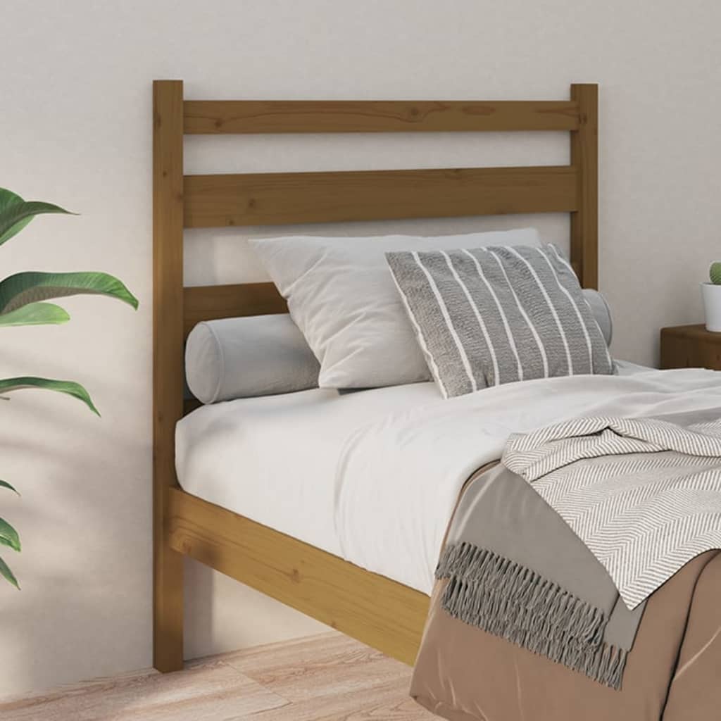 Uzglavlje za krevet boja meda 106 x 4 x 100 cm masivna borovina