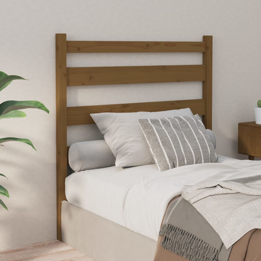 Uzglavlje za krevet boja meda 106 x 4 x 100 cm masivna borovina